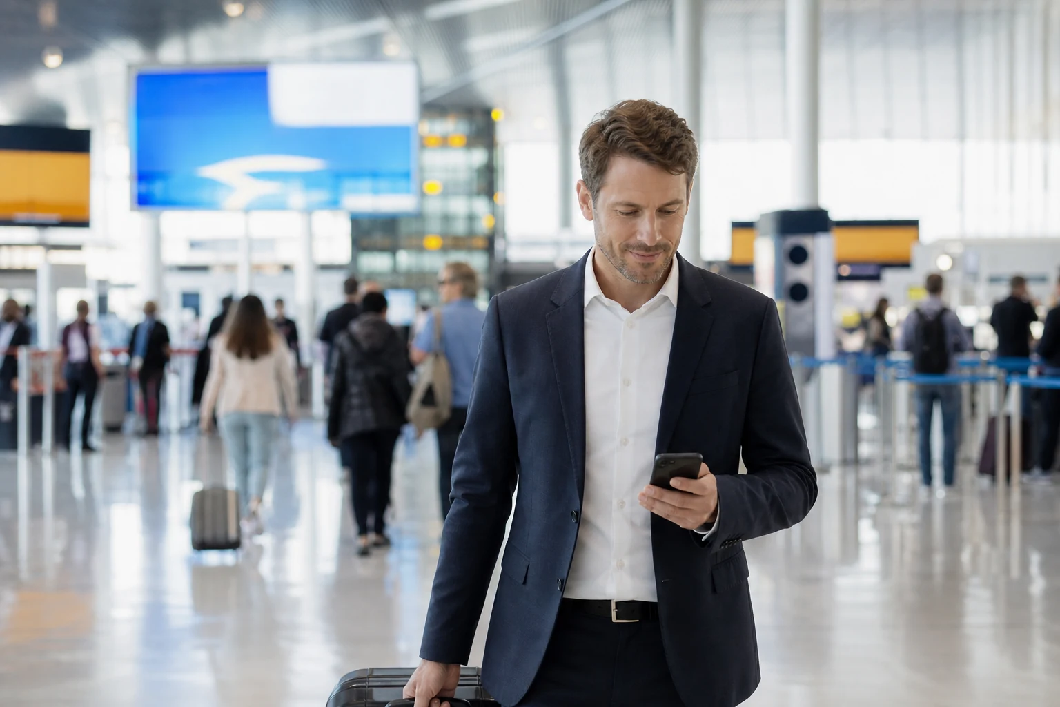 International traveller at an airport